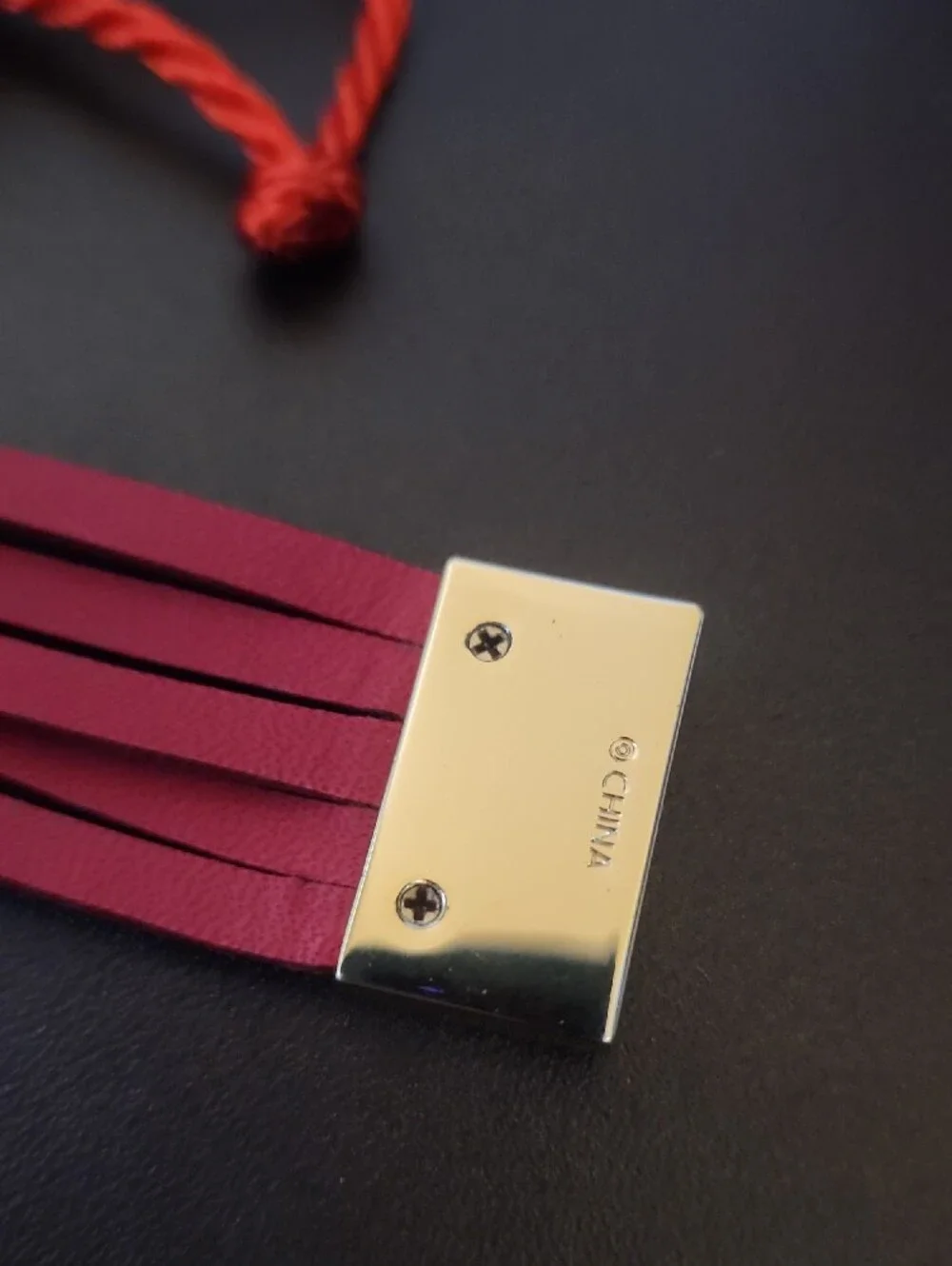 Coach Red Multi-Strap Leather Bracelet with Gold Hardware Euc